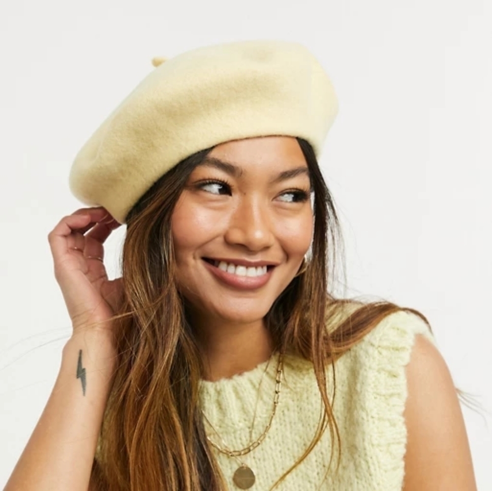 Youth Beret Hat angora and mitten set 🆕